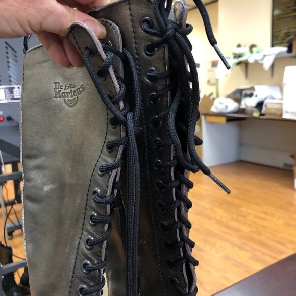 Dr Martens 20 EYE 1B60 - 1860 soft leather tall ZIP boots UK4 EU37 6US PEWTER - Picture 2 of 15